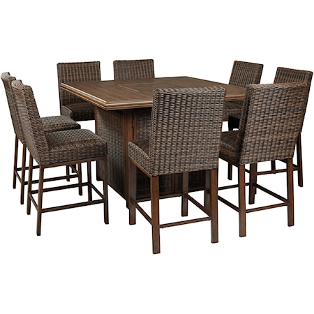 9 Piece Outdoor Firepit Table Set